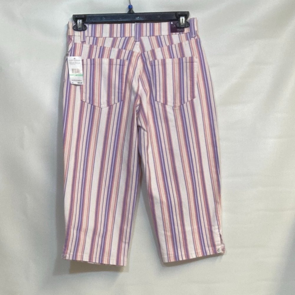 Gloria Vandebilt Amanda Capri Ribbon Pink Screen Strip Size 8P